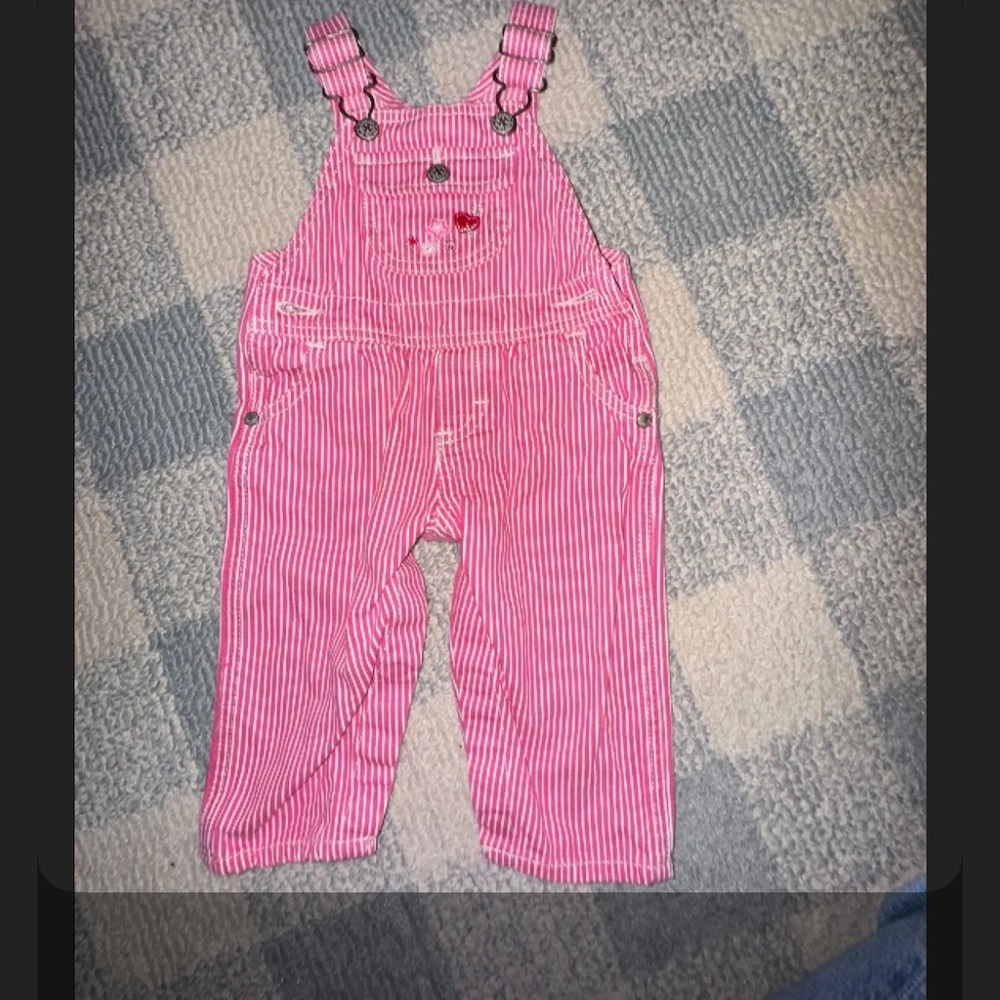 Pink Oshkosh rare Striped Kids Overalls